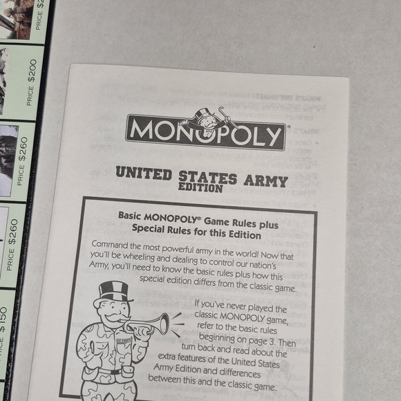 U.S. Army Edition Monopoly New Sealed Pieces Collector’s Board Game Parker Bro - Picture 8 of 12